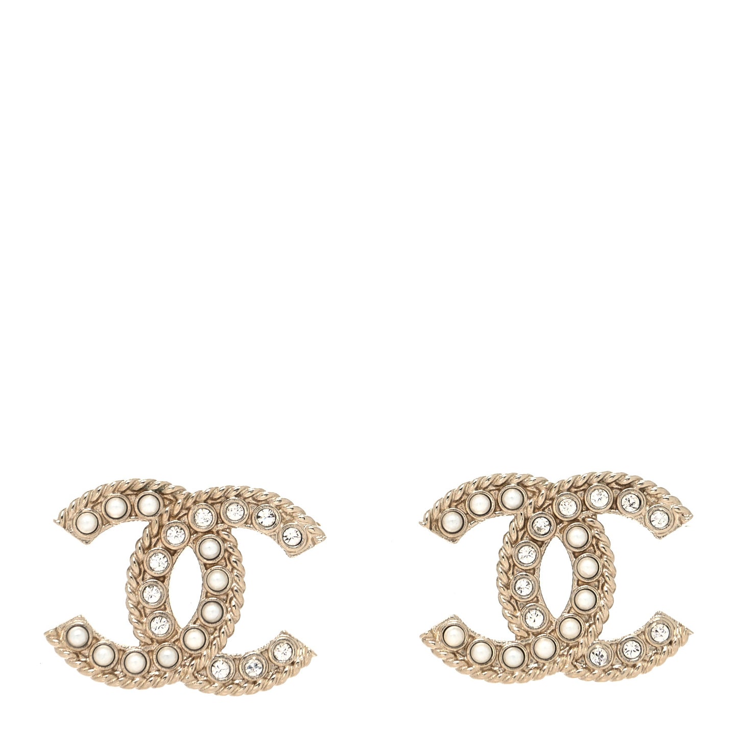 Pearl Crystal April In Paris CC Earrings Light Gold