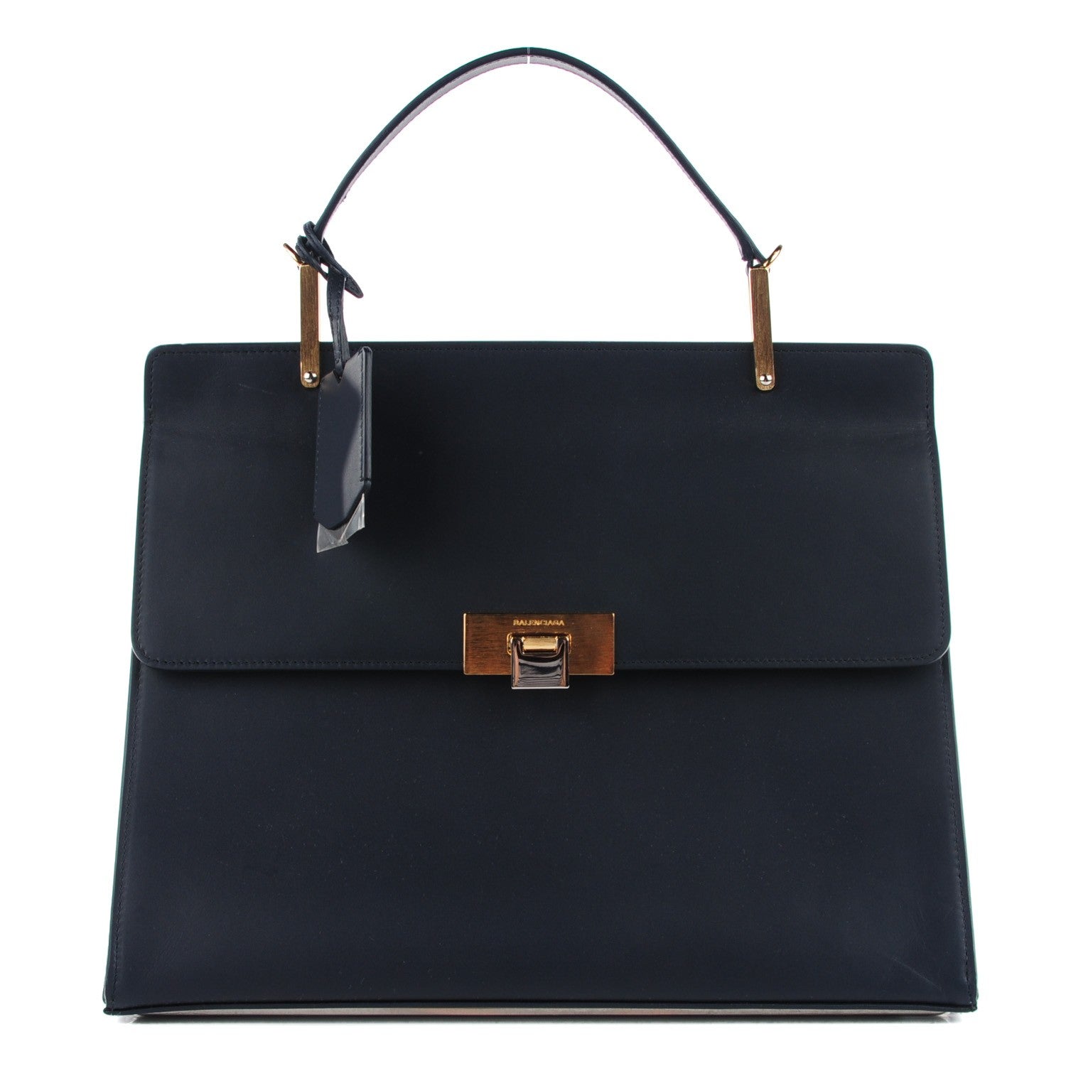 Balenciaga Calfskin Le Dix M Cartable Shoulder Bag Bleu Nuit 1 of 8