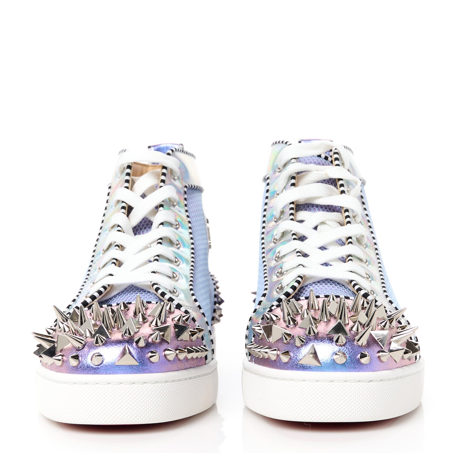 Metallic Calfskin Mesh Mens Louis Spikes Flat Sneakers 43 Purple