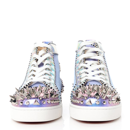 Christian Louboutin Metallic Calfskin Mesh Mens Louis Spikes Flat Sneakers 43 Purple 2 of 9