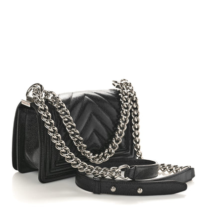 Chanel Caviar Chevron Quilted Small Boy Flap Black 2 of 9