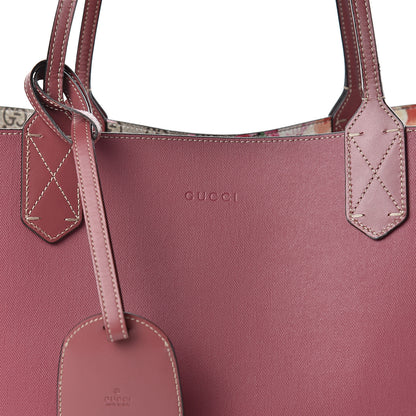 Gucci GG Supreme Monogram Blooms Medium Reversible Tote Beige Multicolor Dry Rose 16 of 20