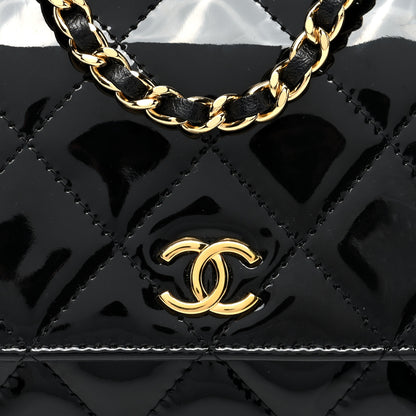 Chanel Patent Quilted Frame Clutch Flap With Chain Black 8 of 10