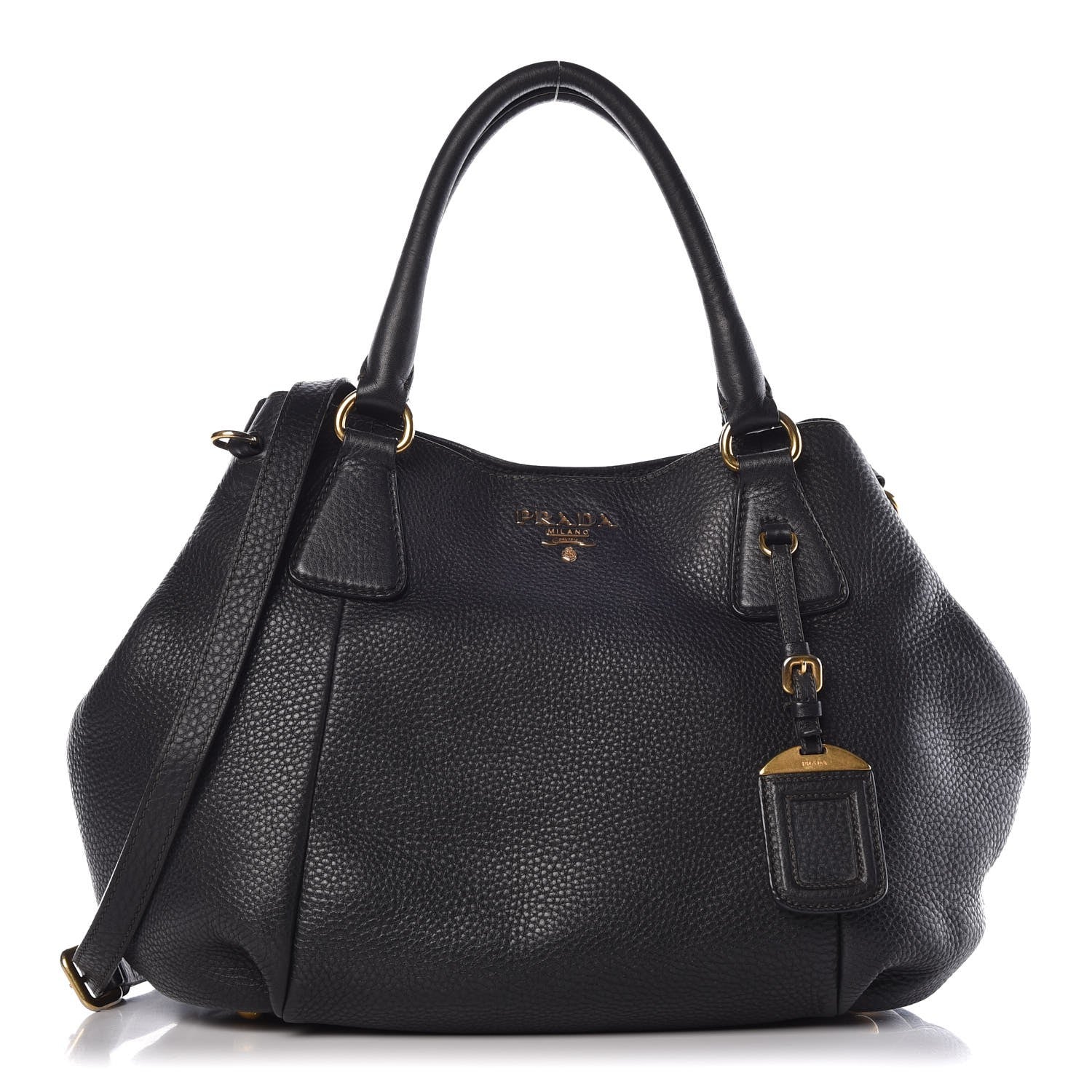 Prada Vitello Daino Tote Black 1 of 16