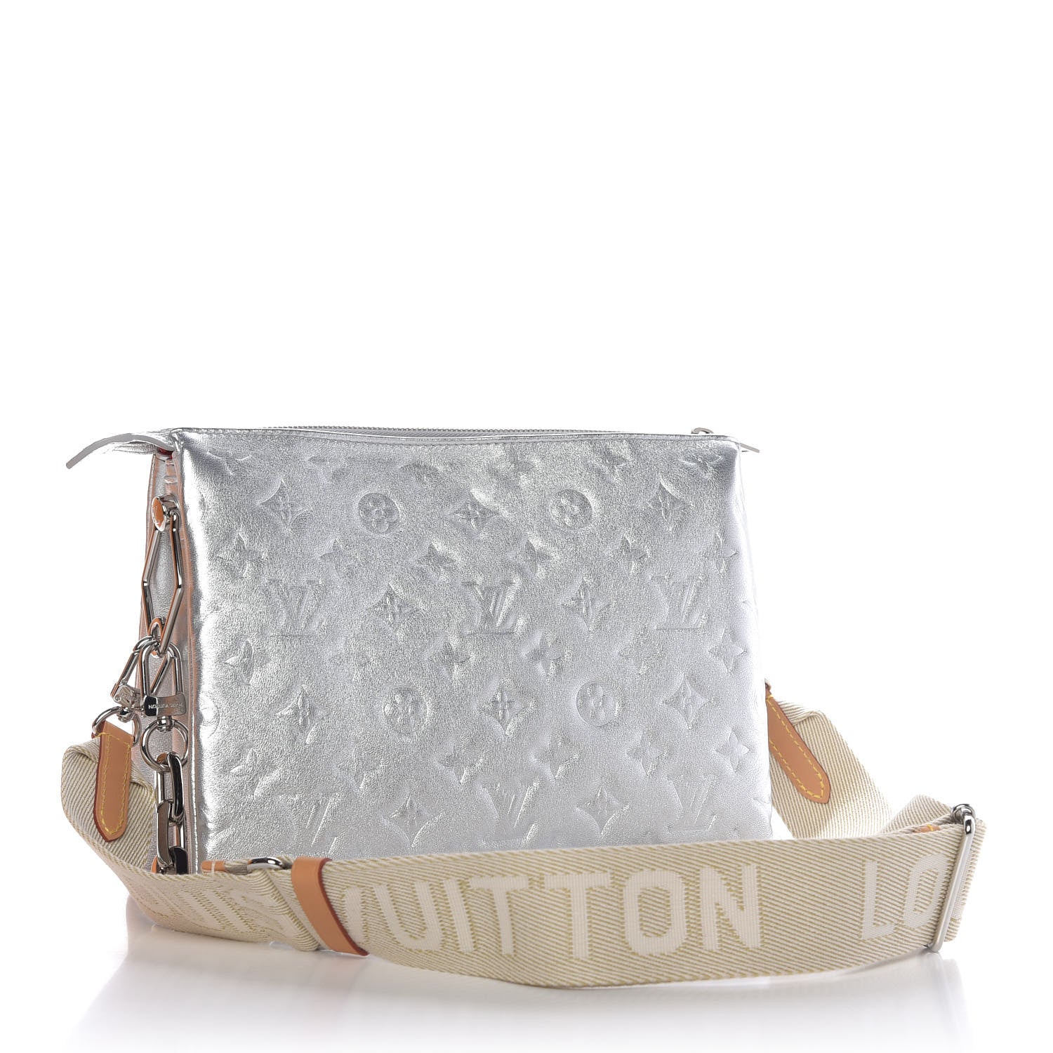 Louis Vuitton Metallic Lambskin Embossed Monogram Coussin PM Silver 3 of 10