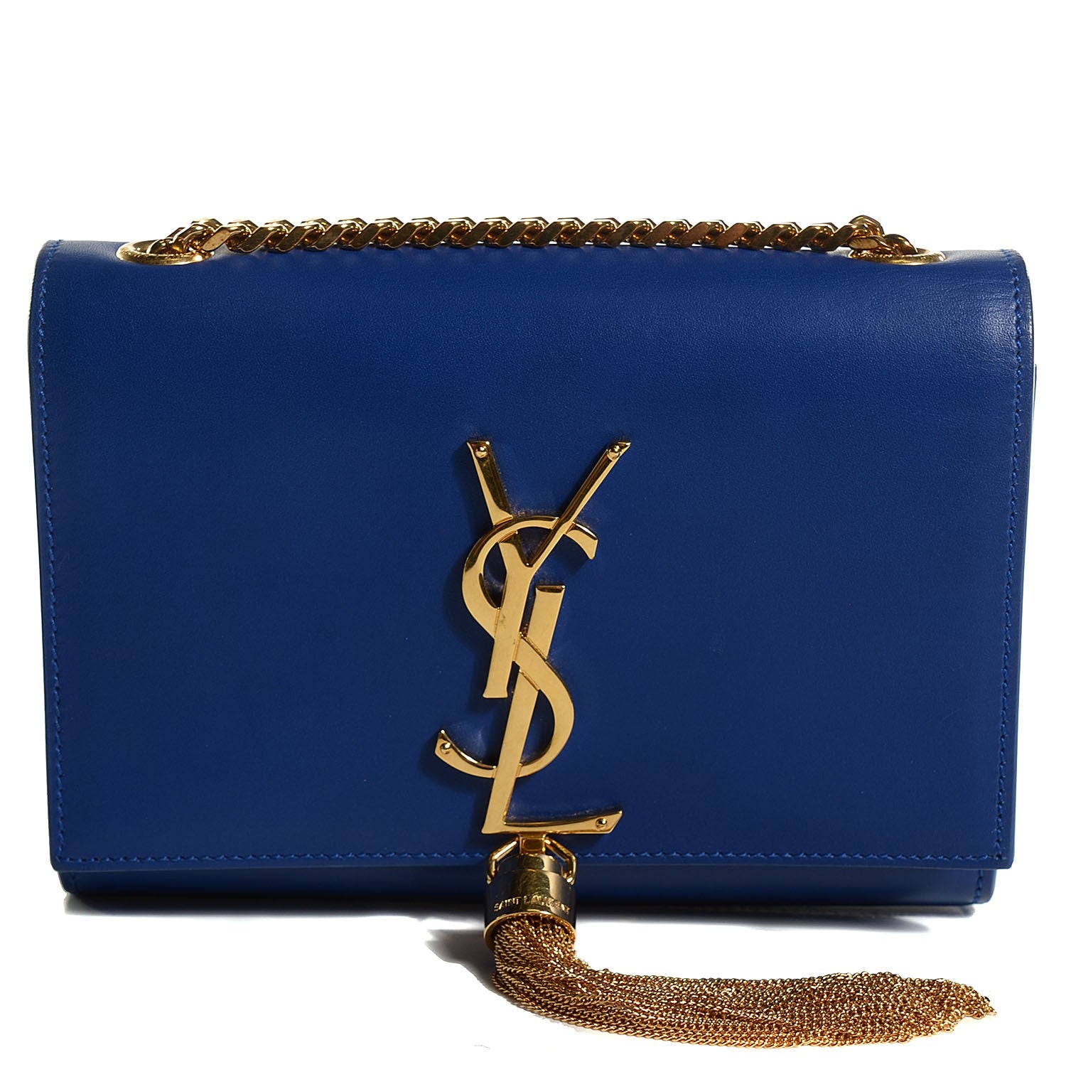 Saint Laurent Calfskin Small Classic Monogram Kate Tassel Satchel Royal Blue 1 of 8