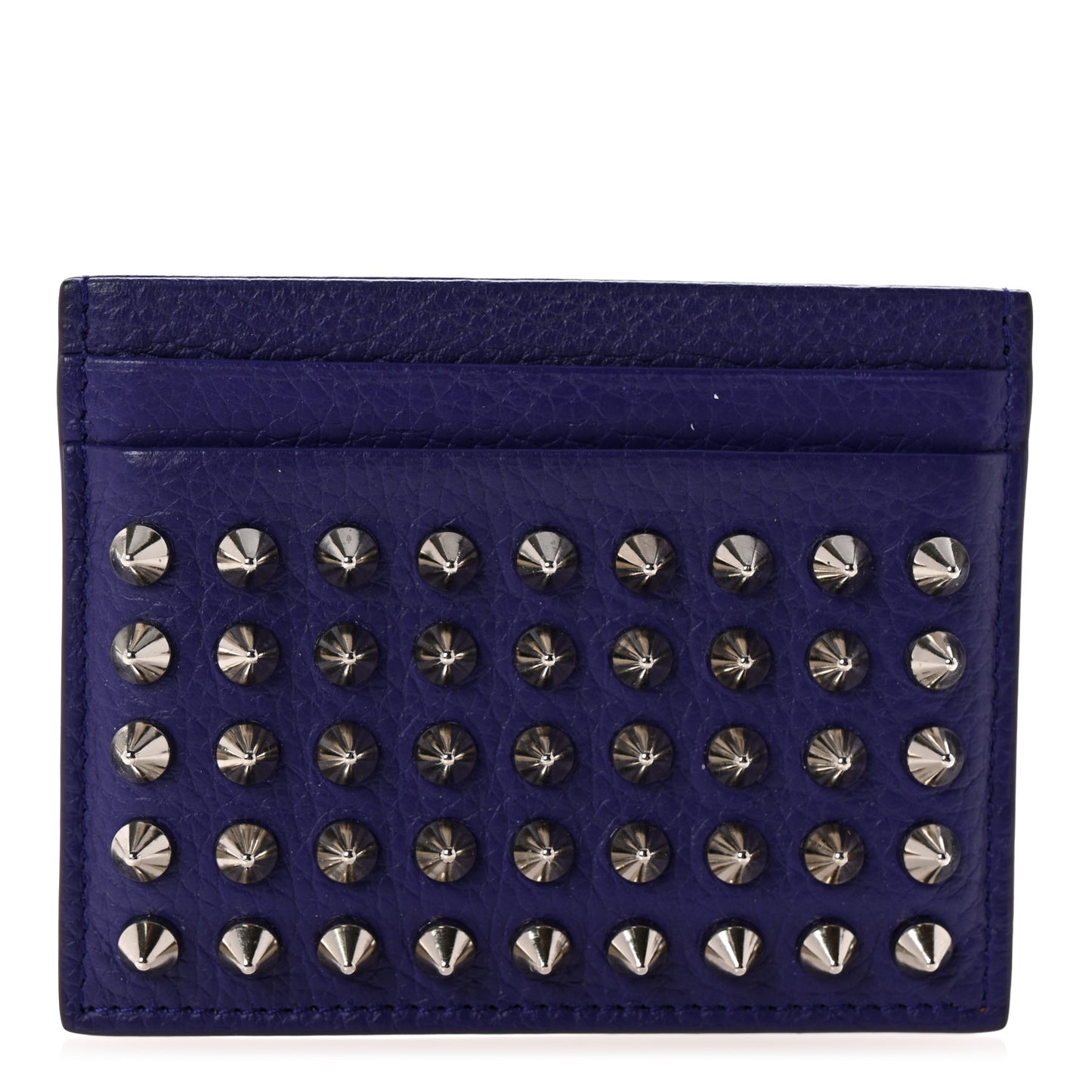 Calfskin Paris Spikes Kios Card Holder Purple