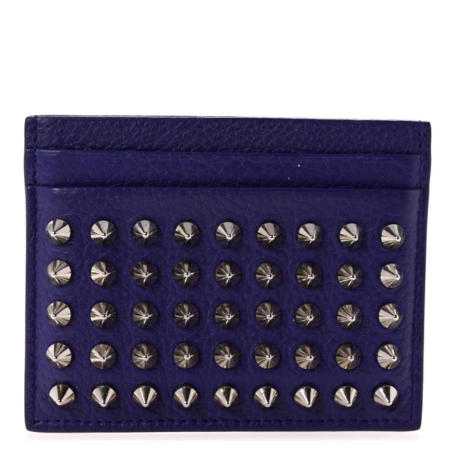 Christian Louboutin Calfskin Paris Spikes Kios Card Holder Purple 1 of 10