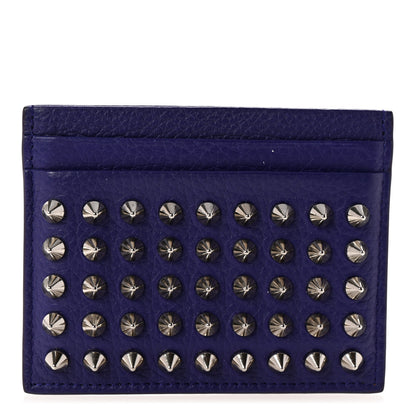 Christian Louboutin Calfskin Paris Spikes Kios Card Holder Purple 1 of 10
