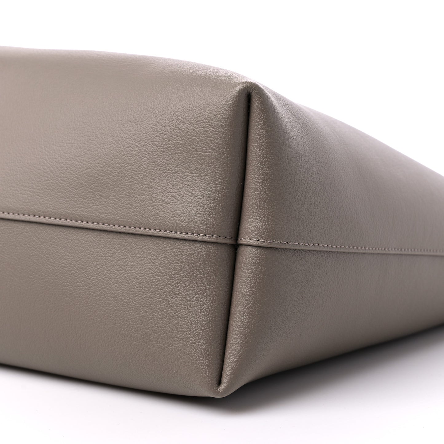 Calfskin Large Shopping Tote Oyster Gray