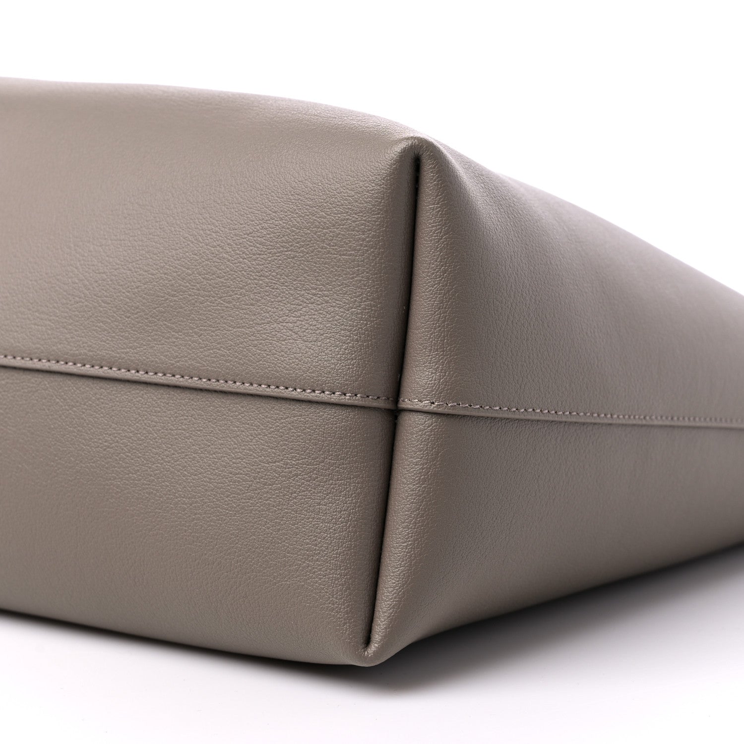 Saint Laurent Calfskin Large Shopping Tote Oyster Gray 9 of 10