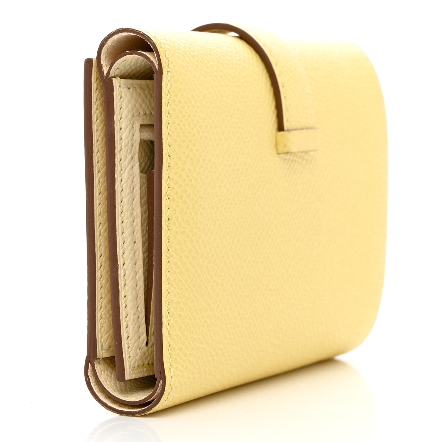 Epsom Verso Tri-Fold Bearn Compact Wallet Jaune Poussin Nata