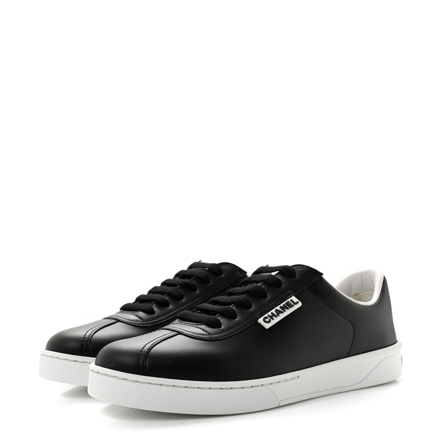 Calfskin CC Womens Sneakers 37 Black