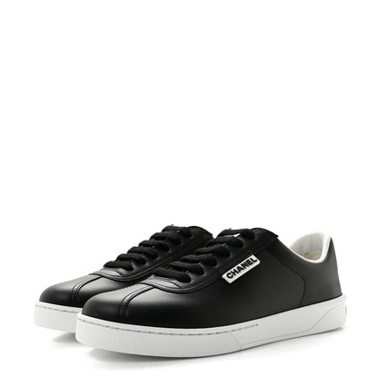Chanel Calfskin CC Womens Sneakers 37 Black 4 of 10