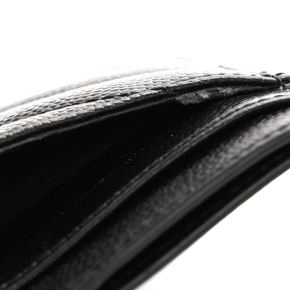 Saint Laurent Grain De Poudre Matelasse Chevron Monochrome Monogram Credit Card Case Black 9 of 10