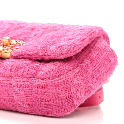 Chanel Tweed Quilted Chanel 19 Waist Bag Pink 10 of 11