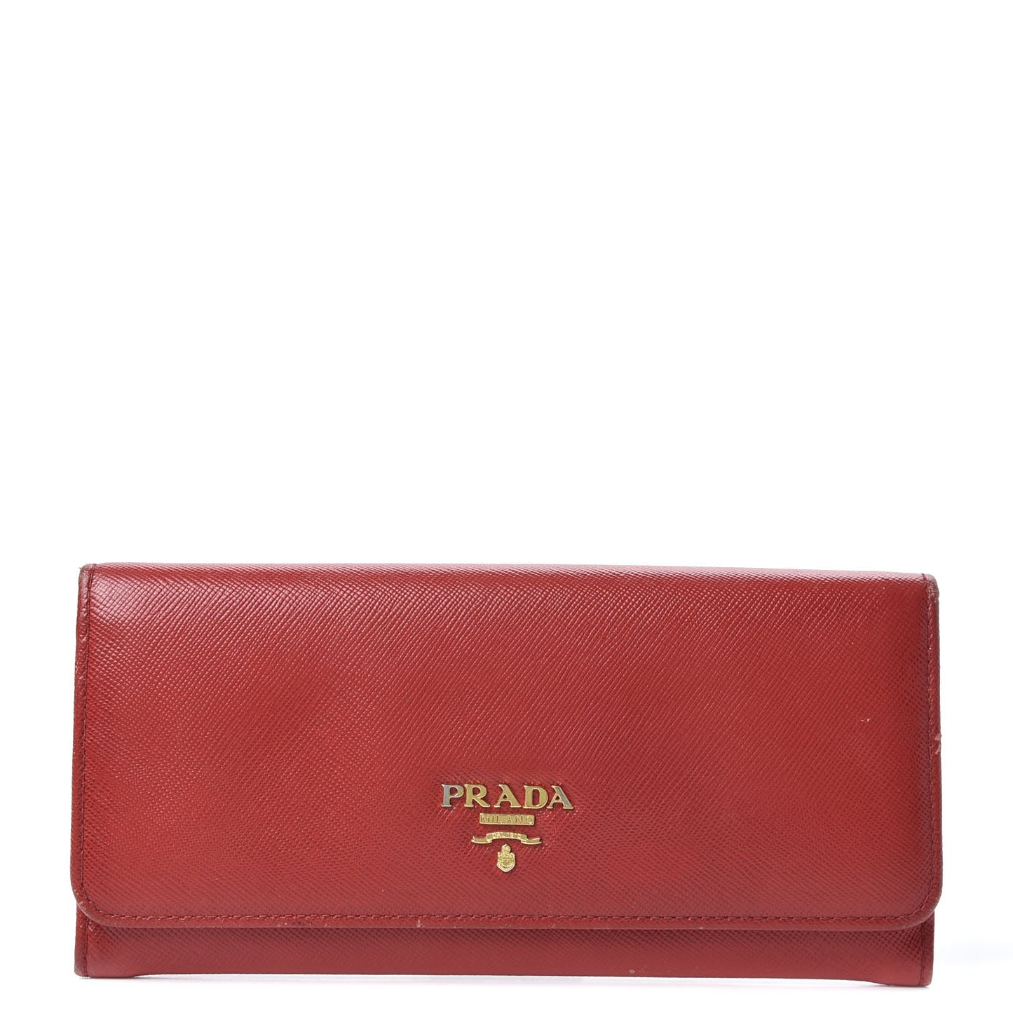 Saffiano Metal Continental Flap Wallet Fuoco