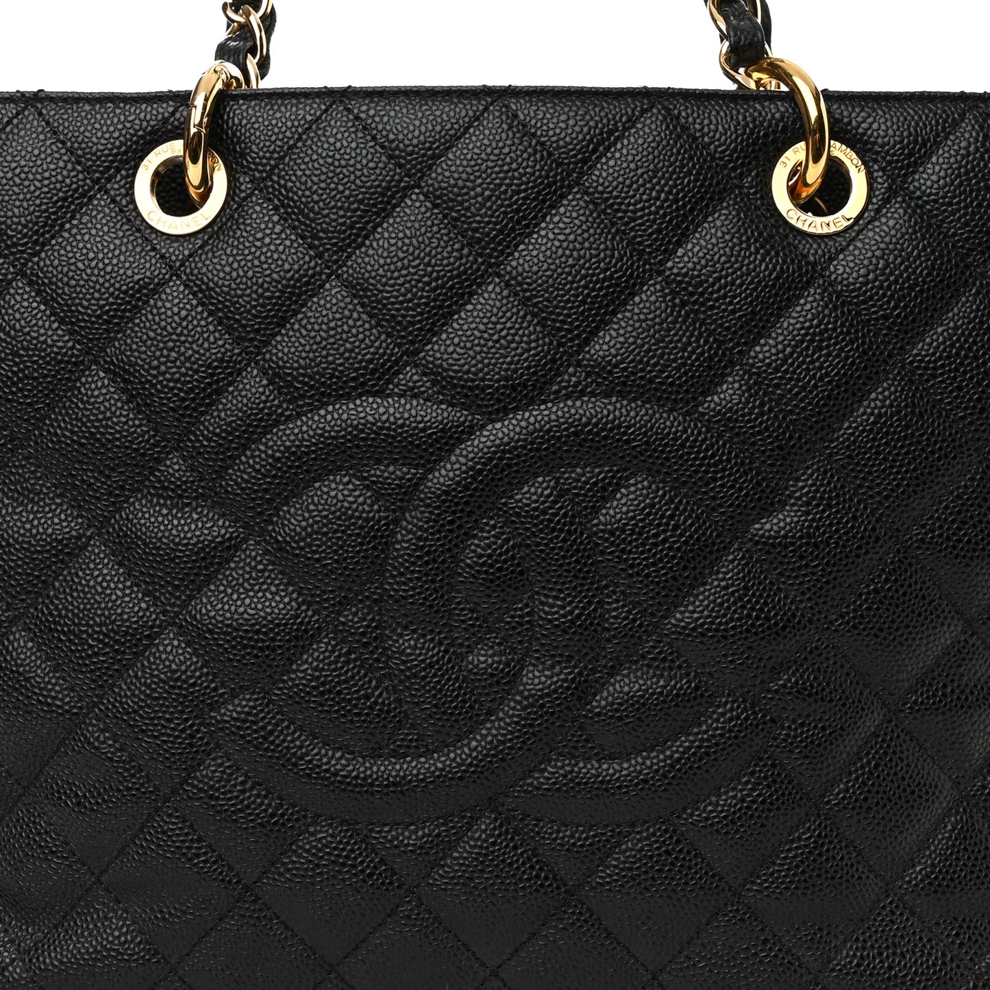 Caviar Quilted XL Grand Shopping Tote GST Black