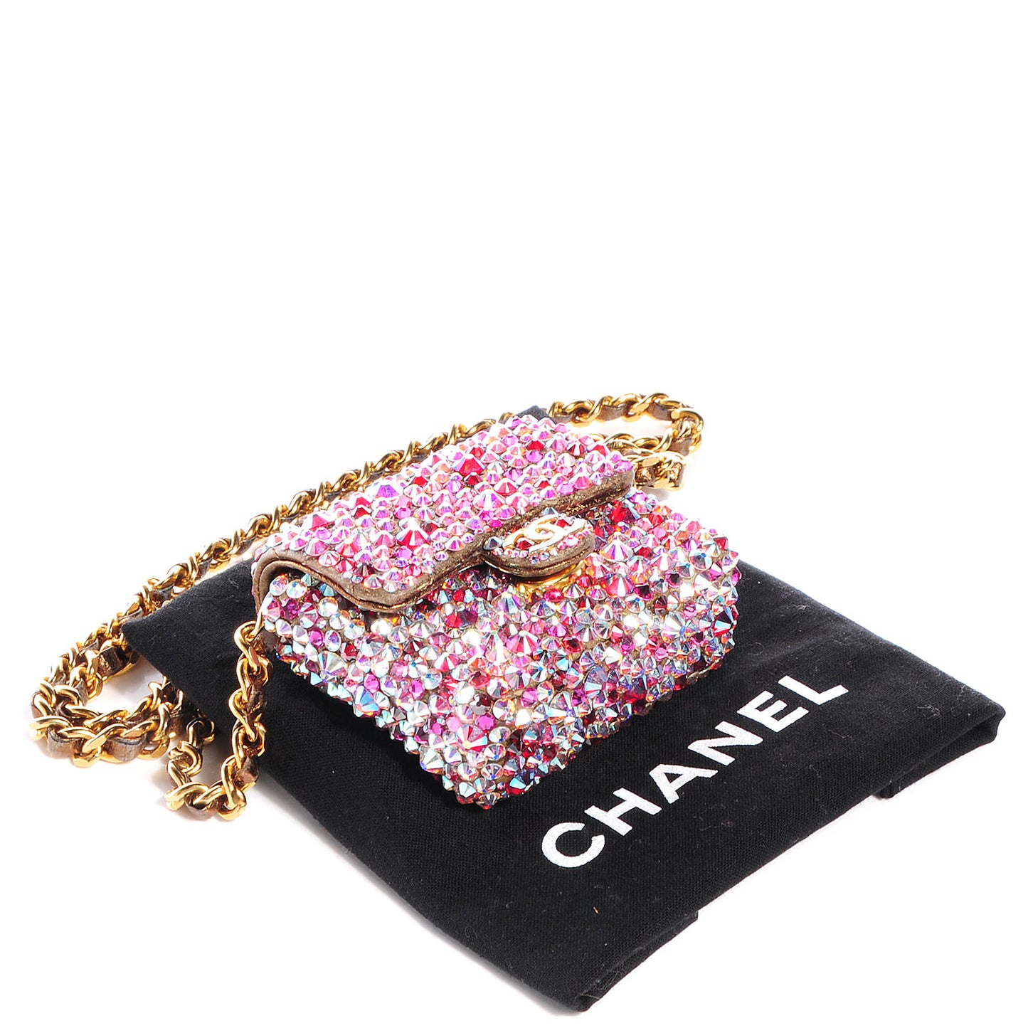 Strass Encrusted Micro Flap Pink