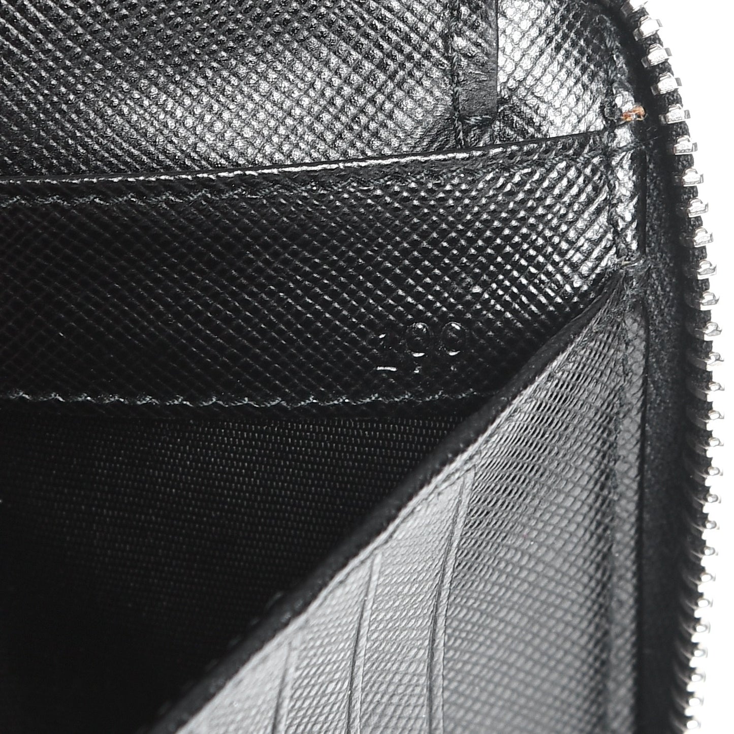 Saffiano Metal Zip Around Travel Wallet Black