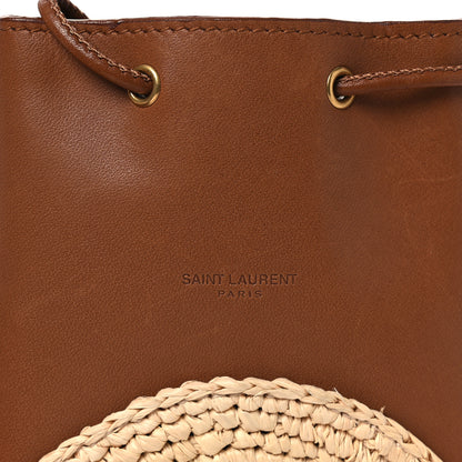 Saint Laurent Raffia Cassandre Mini Pochon Crossbody Bag Brick Natural 8 of 13