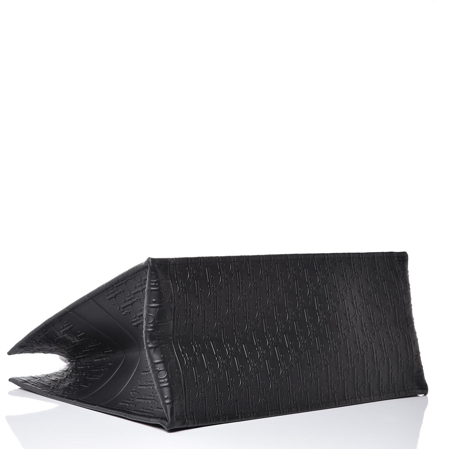 Oblique Calfskin Embossed Book Tote Black