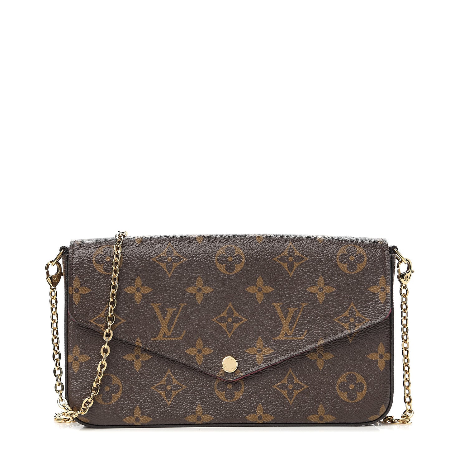 Monogram Pochette Felicie Chain Wallet Fuchsia
