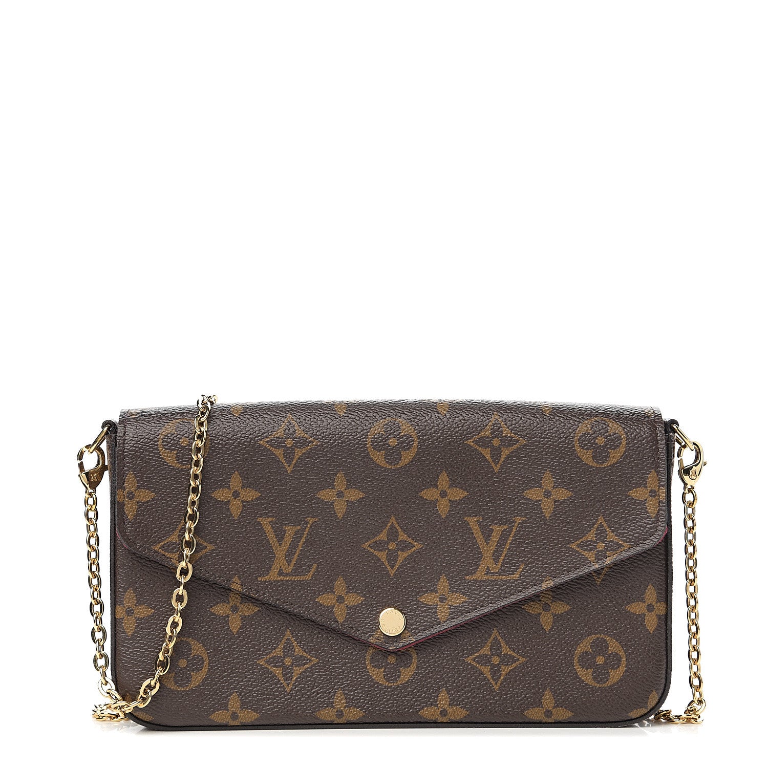 Louis Vuitton Monogram Pochette Felicie Chain Wallet Fuchsia 1 of 7