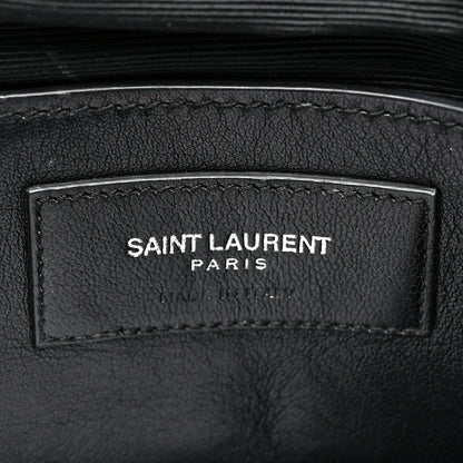 Saint Laurent Sheepskin Matelasse Chevron Monogram Large College Satchel Black 8 of 17