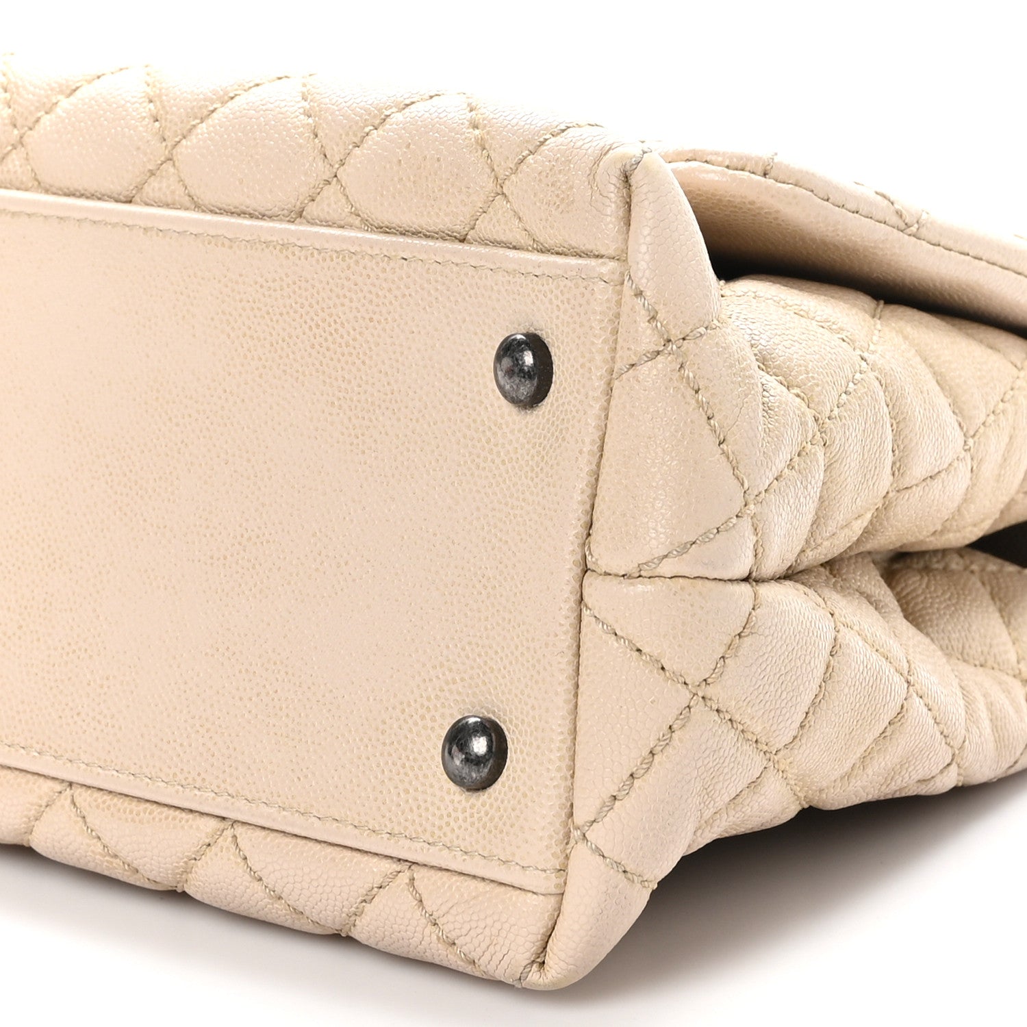 Chanel Caviar Quilted Small Coco Handle Flap Light Beige 10 of 10