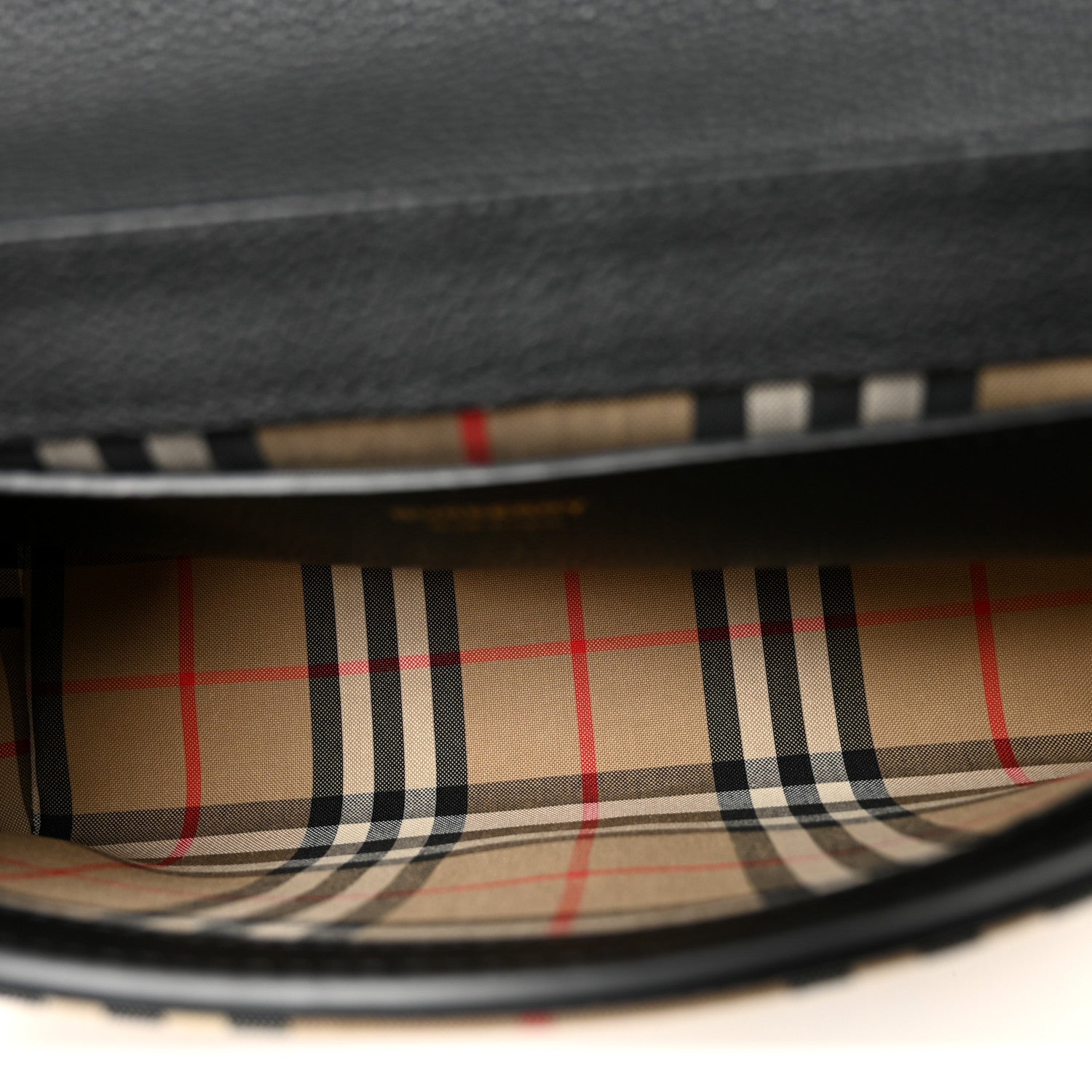 Burberry Grainy Calfskin Vintage Check Note Crossbody Bag Black 5 of 9