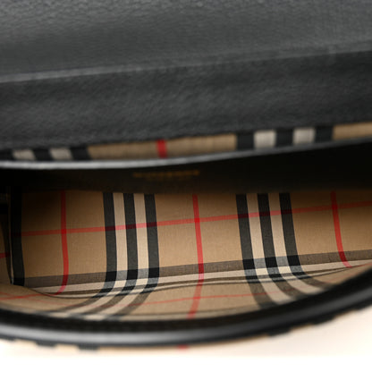 Burberry Grainy Calfskin Vintage Check Note Crossbody Bag Black 5 of 9