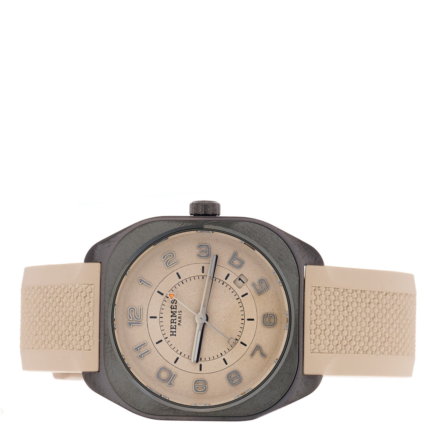 Hermes Titanium Rubber 39mm H08 Special Edition Automatic Watch Taupe 2 of 5