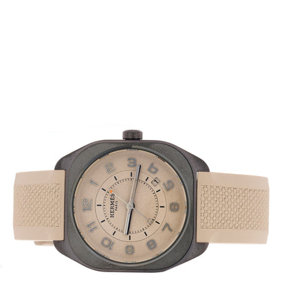 Hermes Titanium Rubber 39mm H08 Special Edition Automatic Watch Taupe 2 of 5