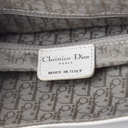 Christian Dior Calfskin Whipstitch Gaucho Double Saddle Bag White 6 of 20