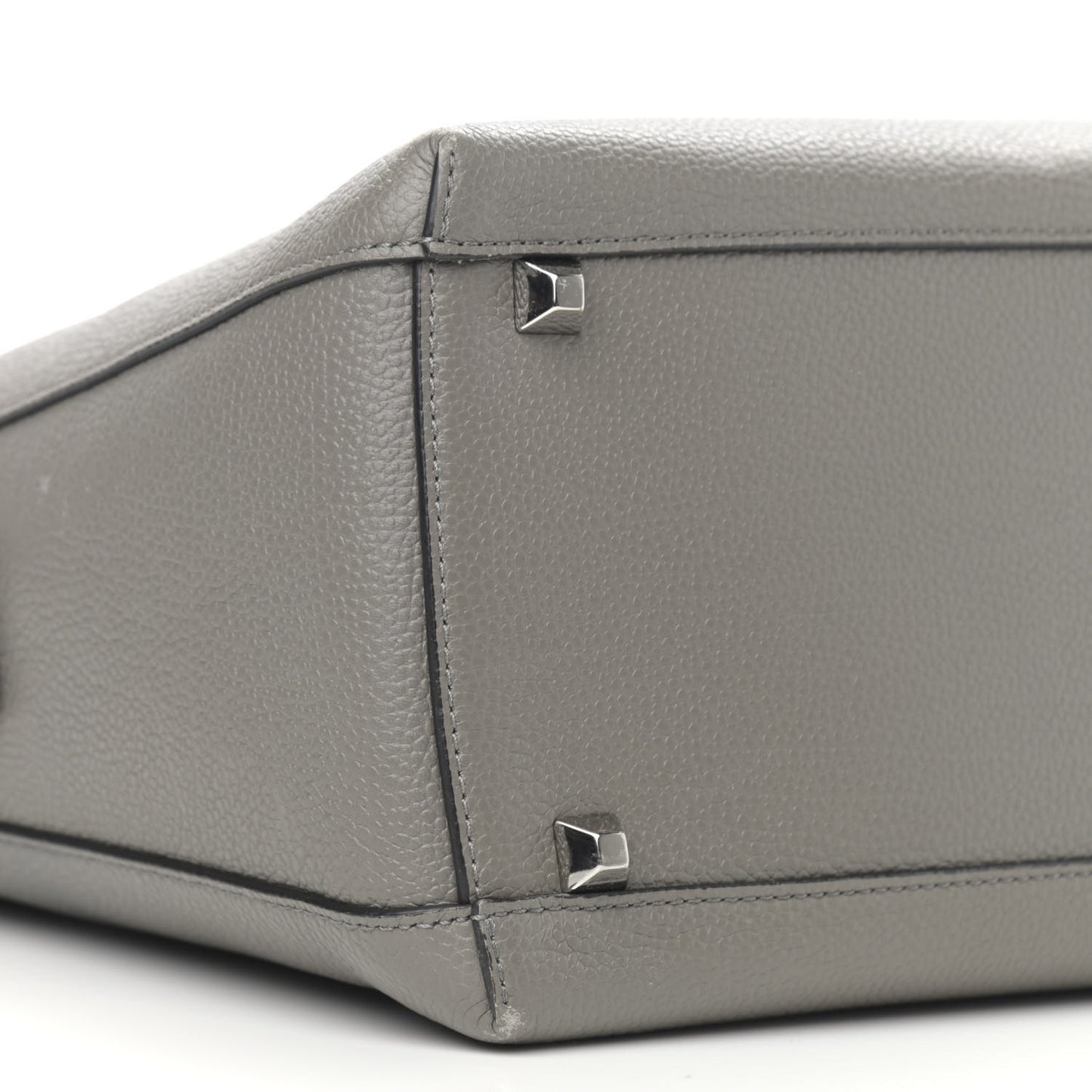 Grained Calfskin Large Ella Boston Grey
