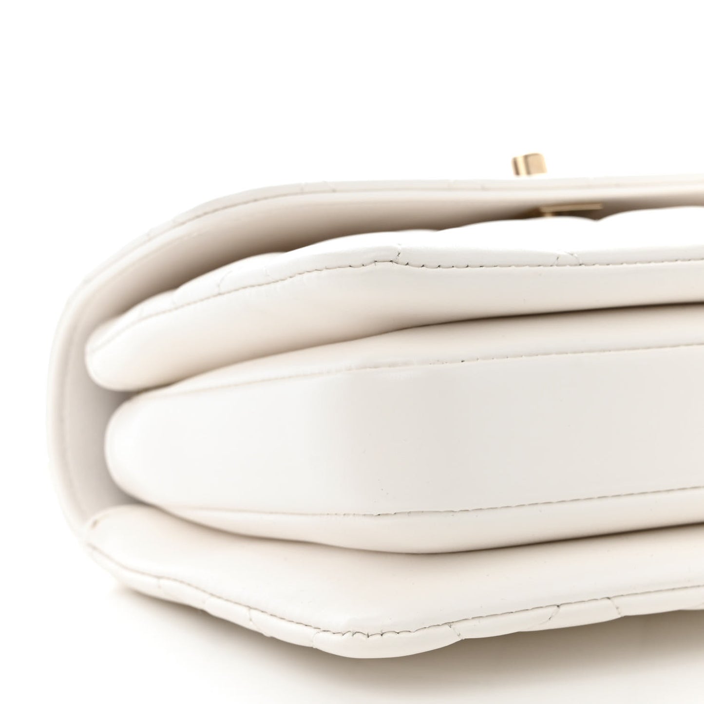 Lambskin Lacquered Quilted Mini Trendy CC Dual Handle Flap Bag White