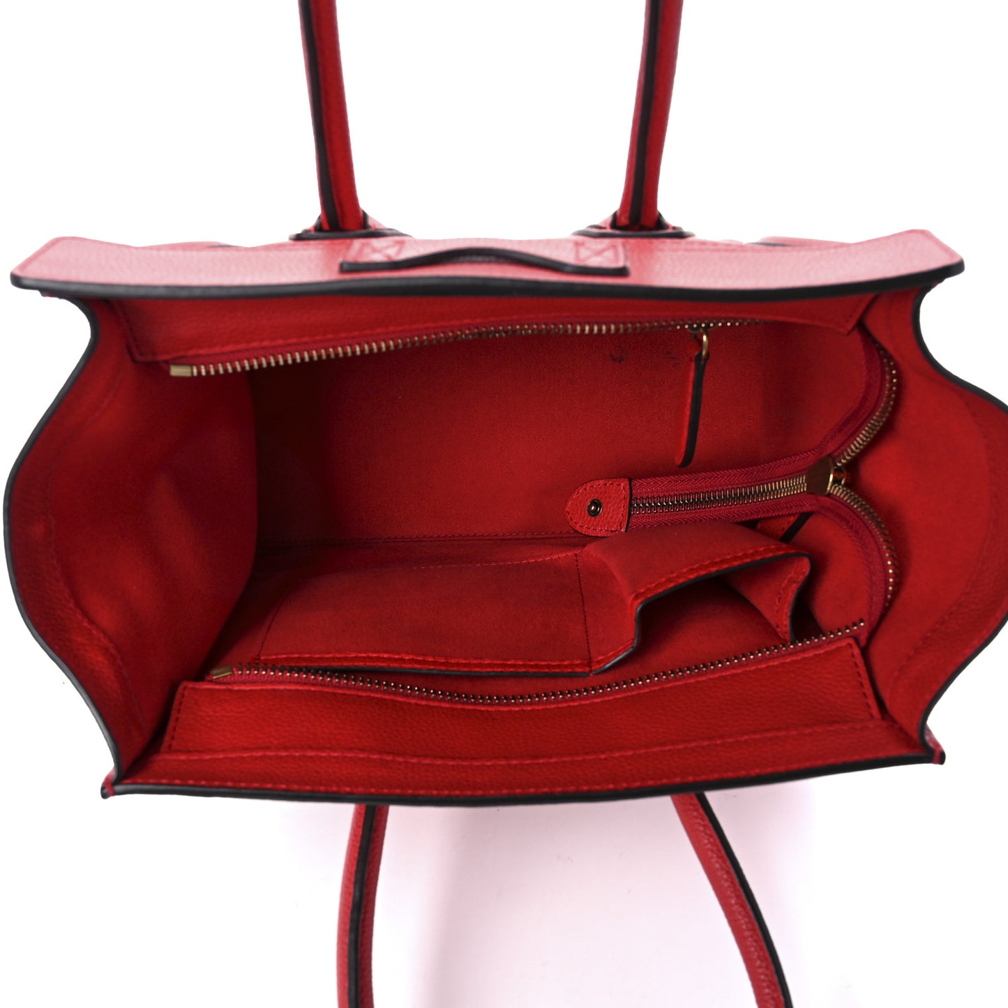 Drummed Calfskin Micro Luggage Red