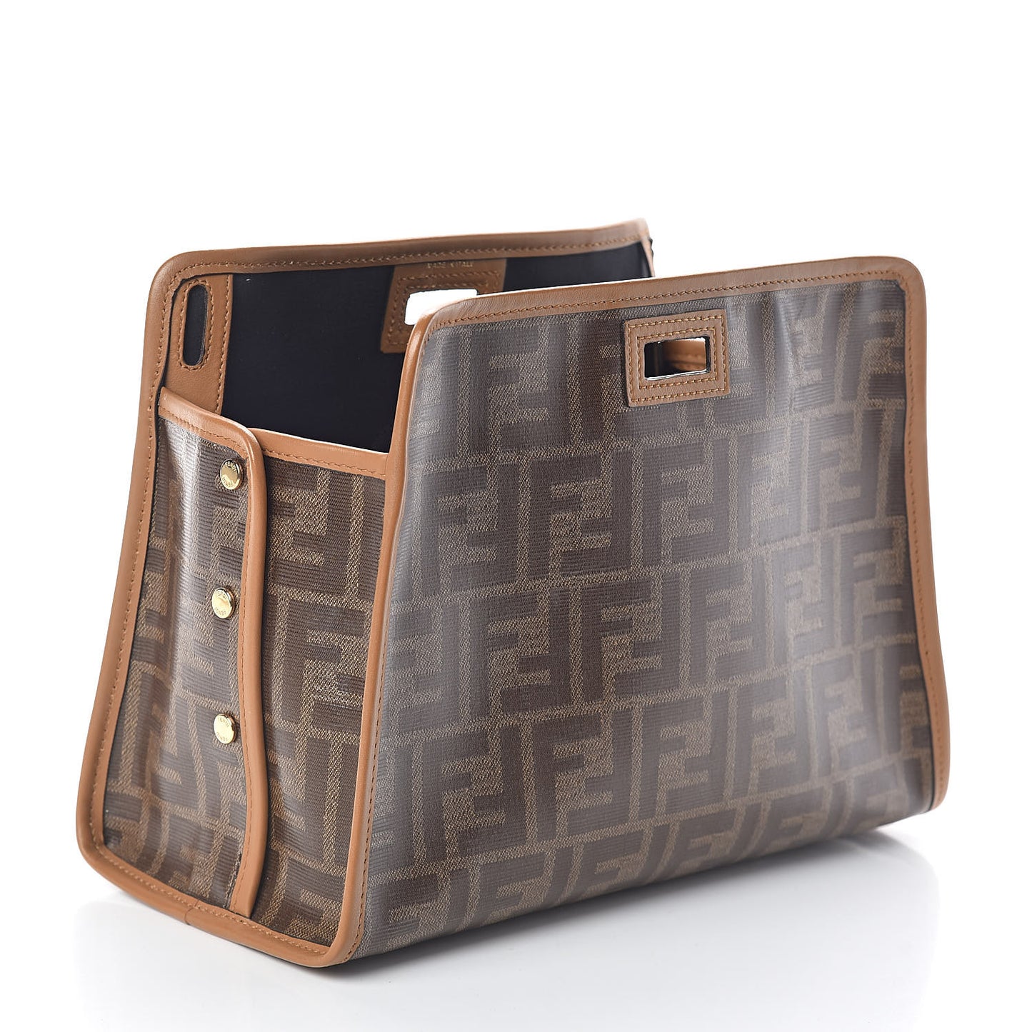 Glazed Fabric Vitello Century FF 1974 Stamp Patch Mini Peekaboo Defender Cover Mogano Panna Caramello