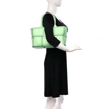 Bottega Veneta Nappa Maxi Intrecciato Overlock Stitched Small Arco Tote Wasabi Parakeet 2 of 11