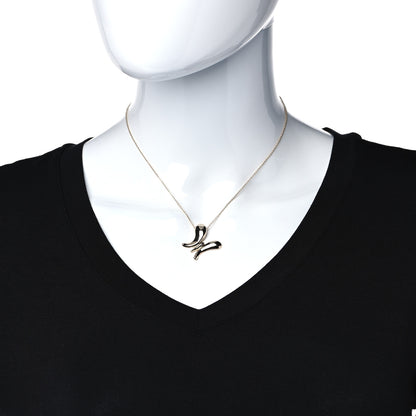Tiffany 18K Yellow Gold Elsa Peretti Butterfly Pendant Necklace 4 of 18