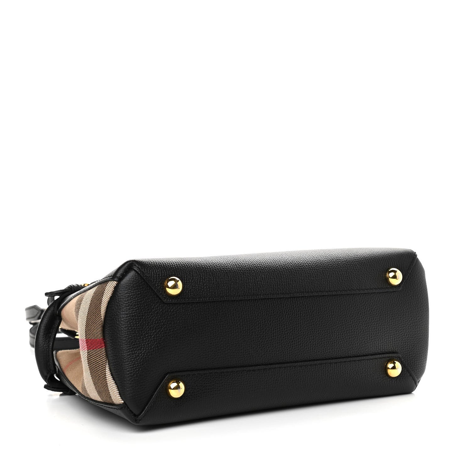 Derby Calfskin House Check Small Banner Tote Black