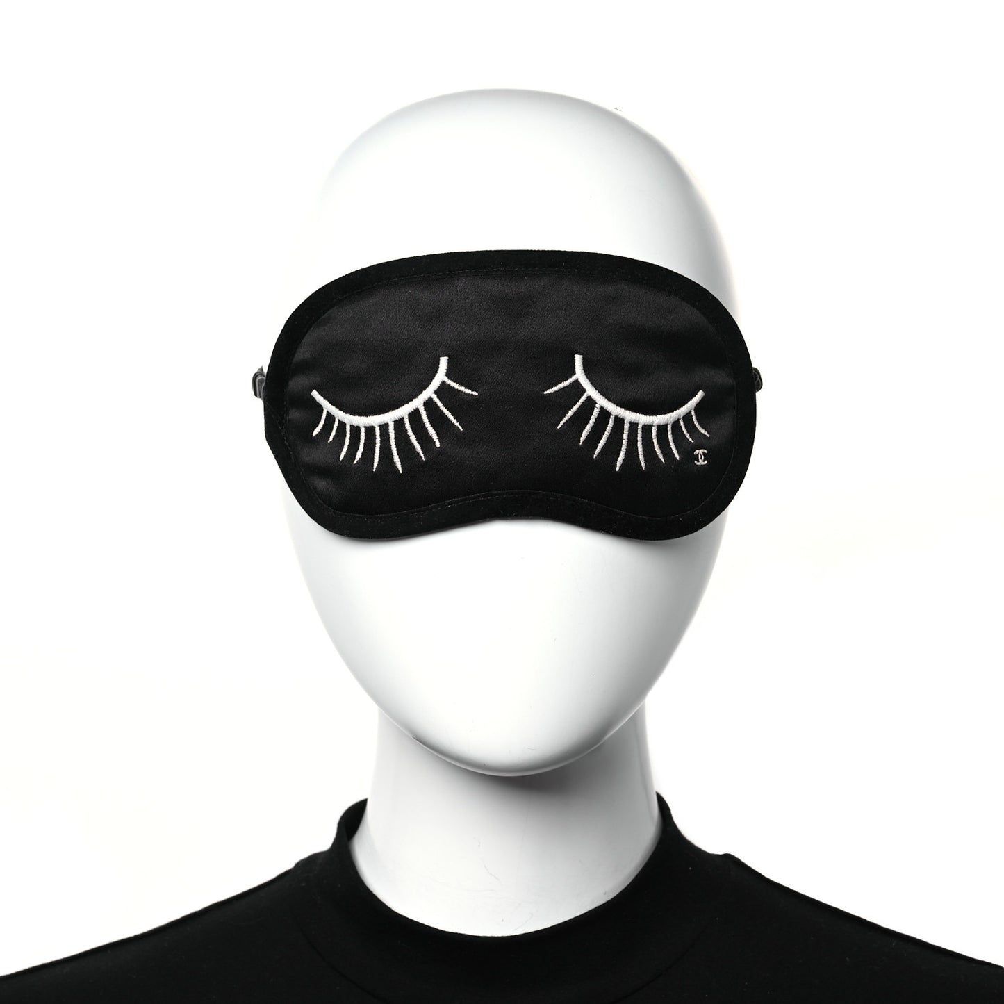 Silk Eyelid Sleeping Mask Black