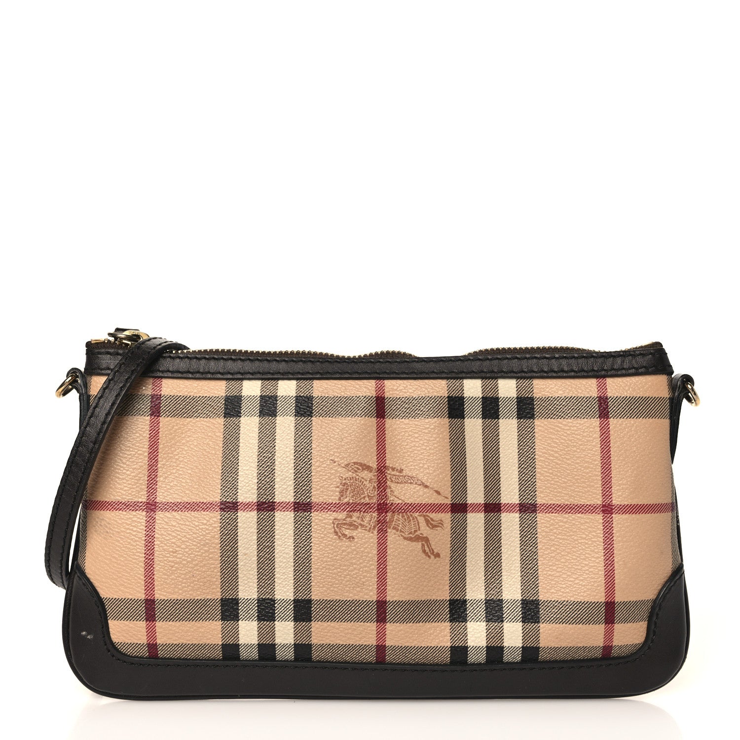 Burberry Haymarket Check Small Peyton Crossbody Clutch Bag Chocolate 1 of 11