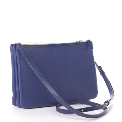 Celine Lambskin Large Trio Crossbody Bag Indigo 3 of 11