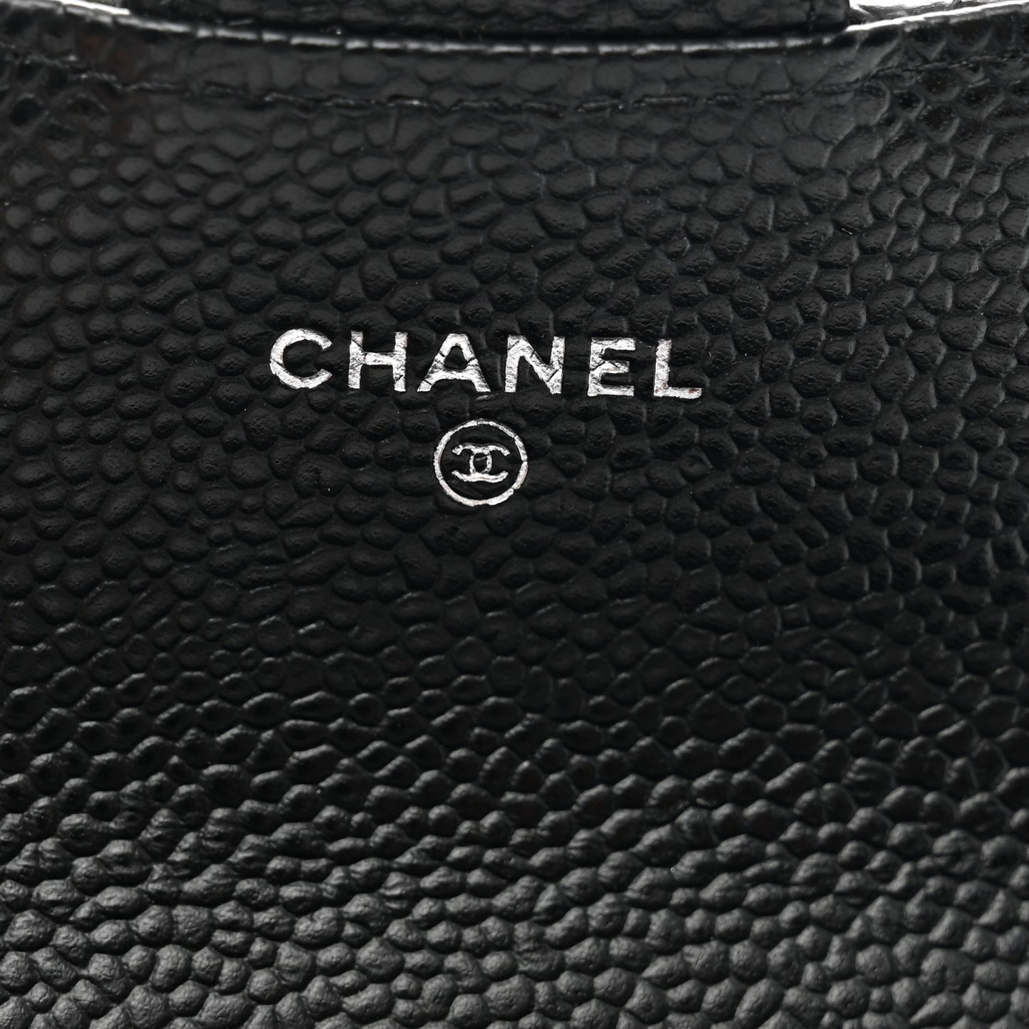 Caviar Quilted Flap Card Holder Black