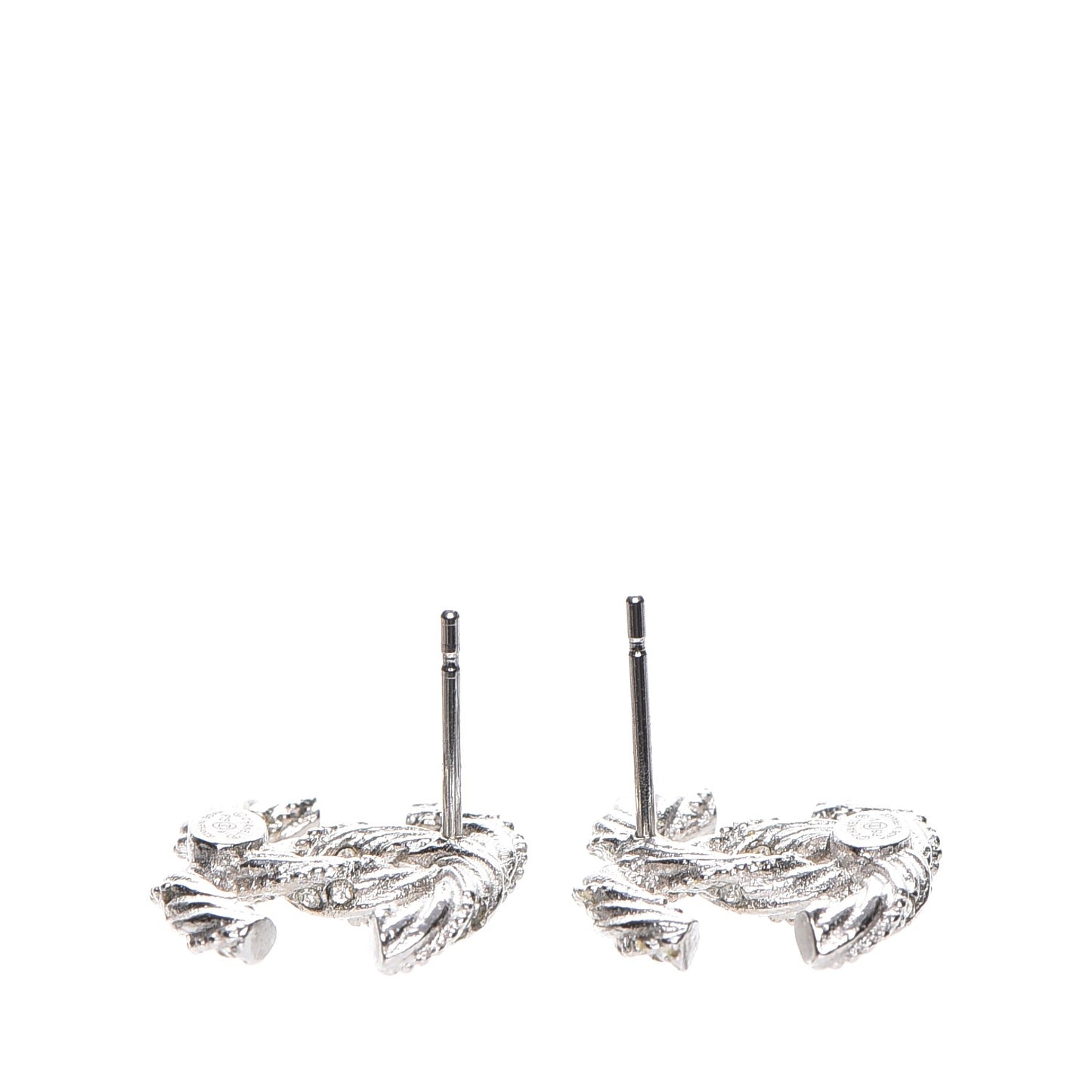 Crystal CC Twisted Earrings Silver