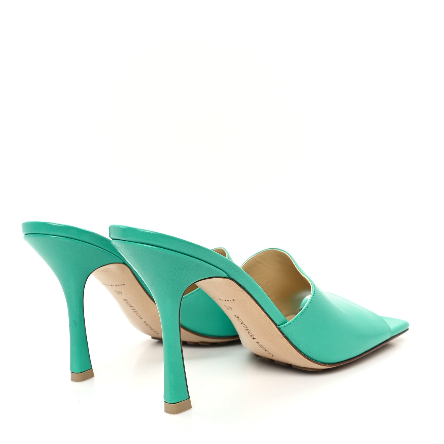 Bottega Veneta Lambskin Stretch Mule Sandals 40 Acid Turquoise 5 of 8