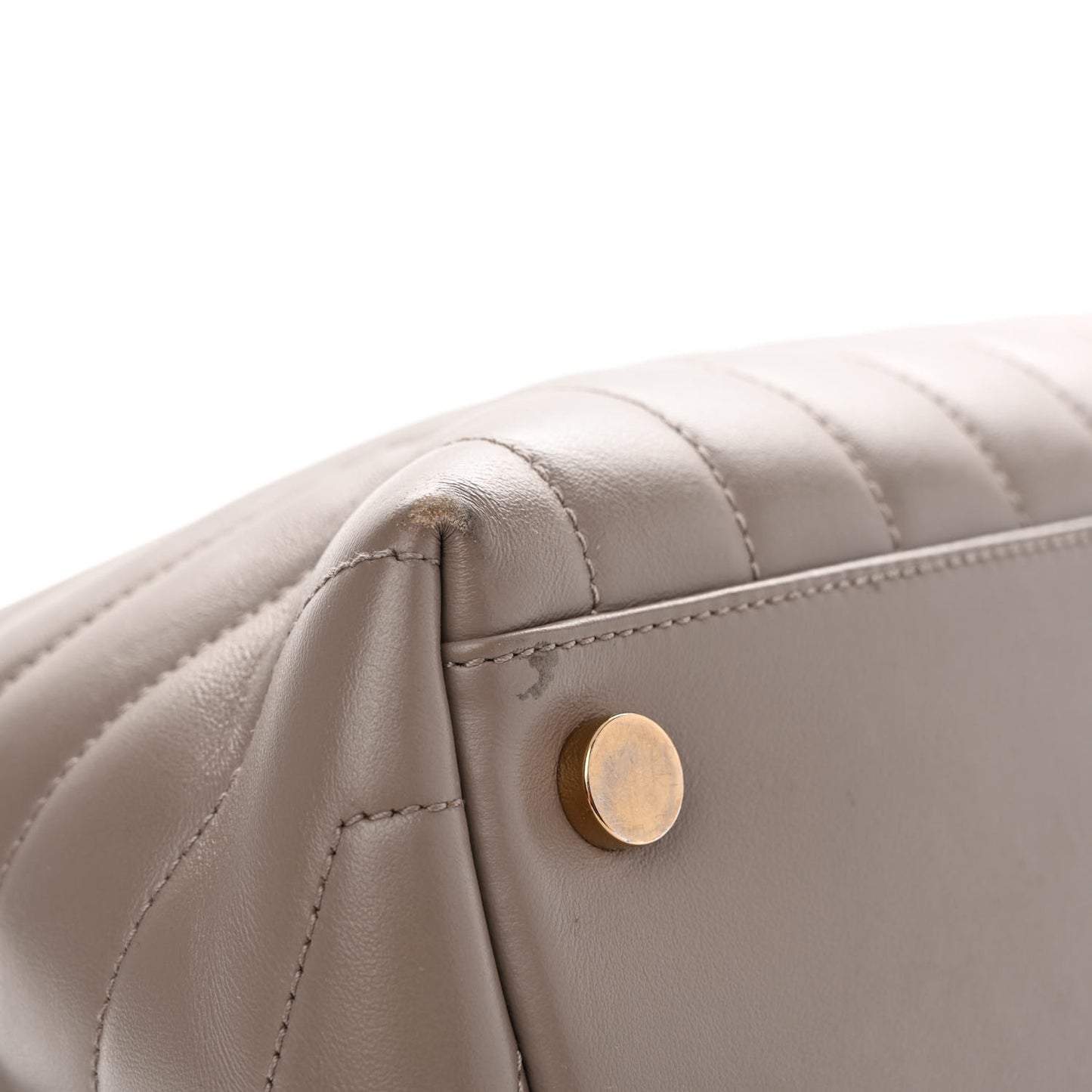Calfskin Matelasse Large Loulou Monogram Chain Satchel Dark Beige