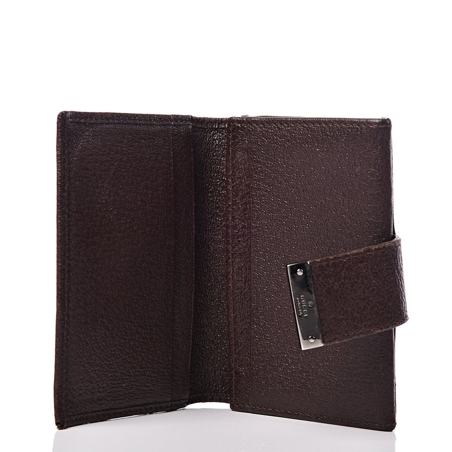 Monogram Metal Bar Compact Flap Wallet Dark Brown